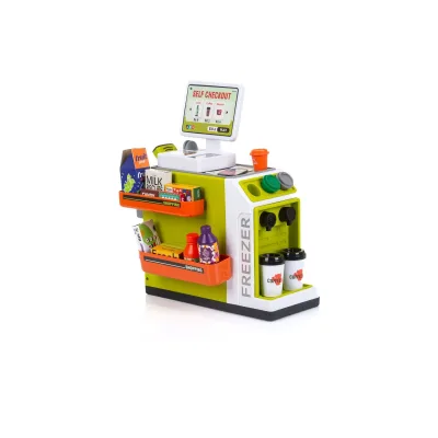 Chipolino Spielzeug Supermarkt 46-teilig Kasse Lebensmittel Becher Scanner Geld grün