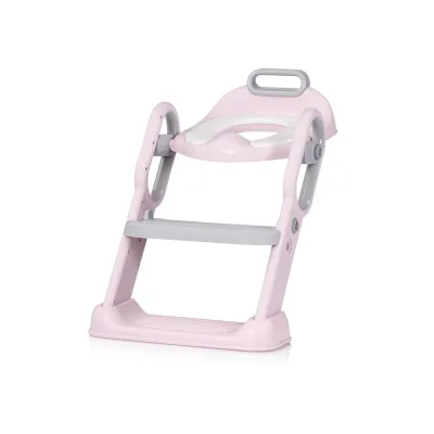 Chipolino Toilettentrainer Flippy höhenverstellbare Fußstütze, Toilettenaufsatz rosa