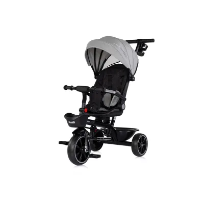 Chipolino Tricycle Max Sport 2 in 1, Dreirad, Becherhalter, Sitz umkehrbar, Korb grau/schwarz