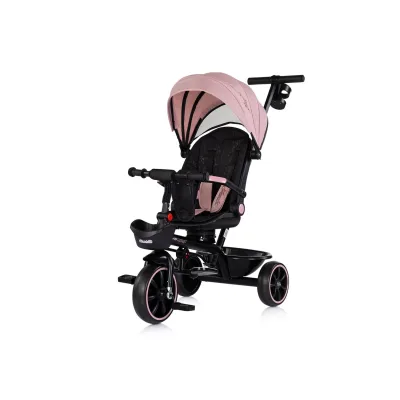 Chipolino Tricycle Max Sport 2 in 1, Dreirad, Becherhalter, Sitz umkehrbar, Korb rosa schwarz