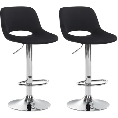 CLP 2er Set Barhocker Camden I Samt-Bezug