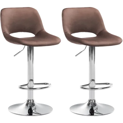 CLP 2er Set Barhocker Camden I Samt-Bezug