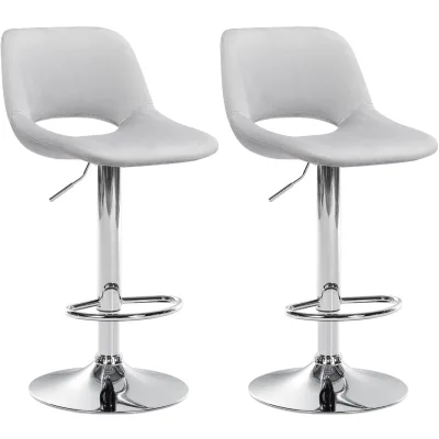 CLP 2er Set Barhocker Camden I Samt-Bezug