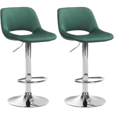 CLP 2er Set Barhocker Camden I Samt-Bezug