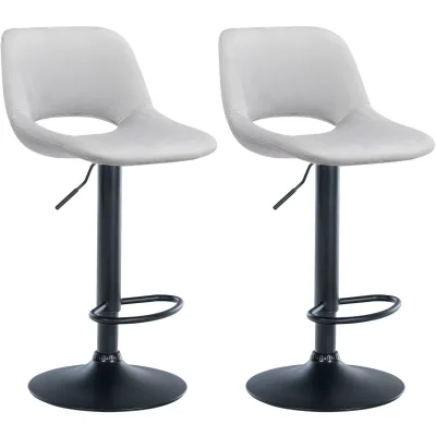 CLP 2er Set Barhocker Camden I Samt-Bezug