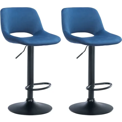 CLP 2er Set Barhocker Camden I Samt-Bezug