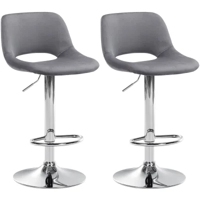 CLP 2er Set Barhocker Camden I Samt-Bezug