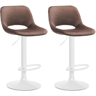 CLP 2er Set Barhocker Camden I Samt-Bezug
