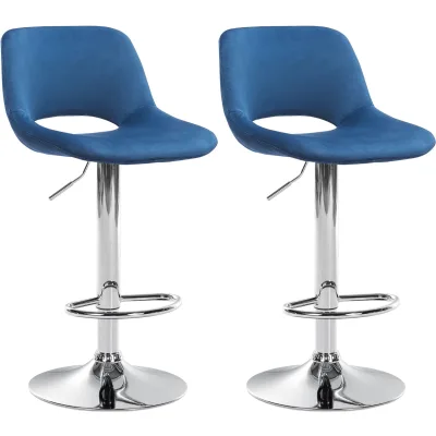 CLP 2er Set Barhocker Camden I Samt-Bezug