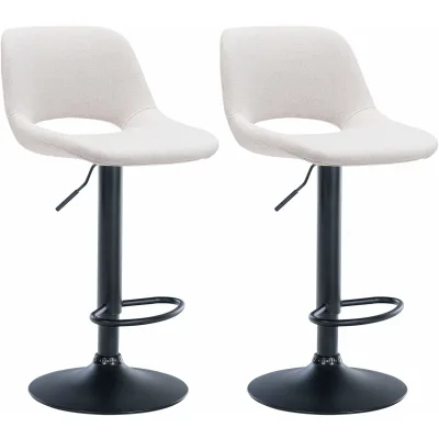 CLP 2er Set Barhocker Camden I Stoff-Bezug