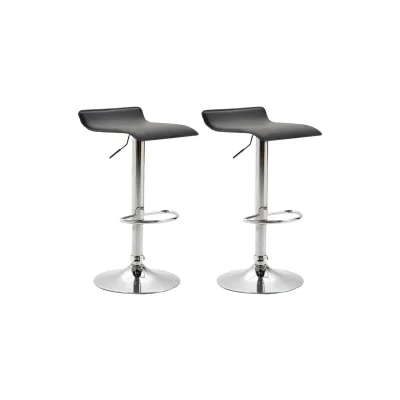 CLP 2er Set Barhocker Dyn V2 Mit Kunstlederbezug I Thekenhocker Mit Fußstütze I Tresenhocker Mit Trompetenfuß I Barstuhl Höhenverstellbar