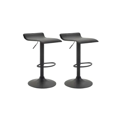 CLP 2er Set Barhocker Dyn V2 Mit Kunstlederbezug I Thekenhocker Mit Fußstütze I Tresenhocker Mit Trompetenfuß I Barstuhl Höhenverstellbar