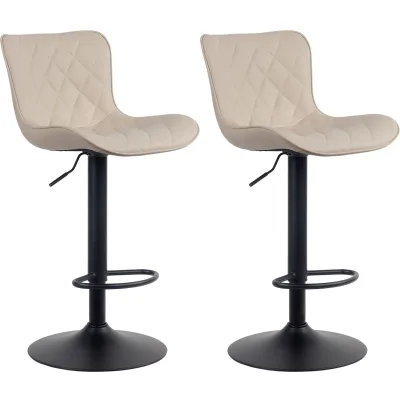 CLP 2er Set Barhocker Emma - Höhenverstellbare Barstühle - 360° Drehstühle Mit Rückenlehne Für Küche Und Bistro