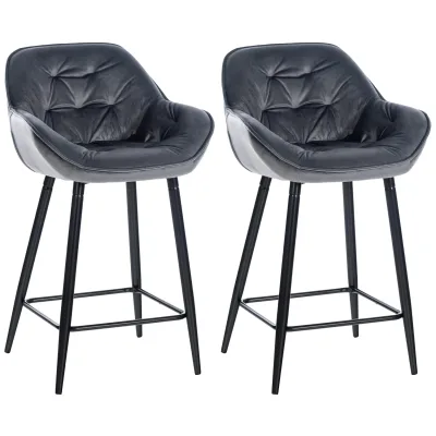 CLP 2er Set Barhocker Gibson - Tresenstuhl Mit Fußstütze - 2 x Tresenhocker Gepolstert