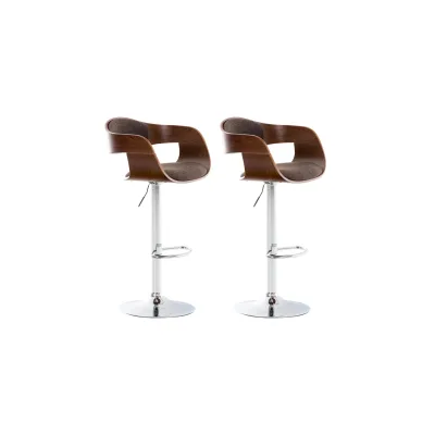 CLP 2er Set Barhocker Kingston Mit Stoffbezug Und Hochwertiger Polsterung I Höhenverstellbare Barstühle Mit Drehbaren Sitzen