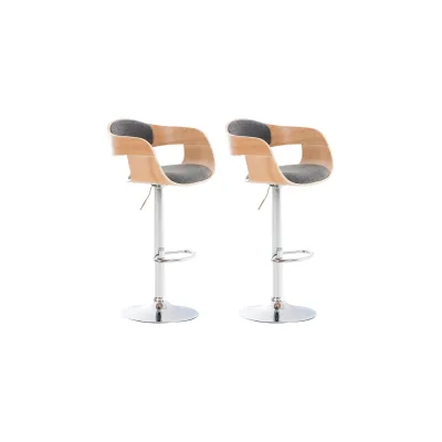 CLP Barhocker Hellgrau, Eukalyptusholz 50x88x48 cm
