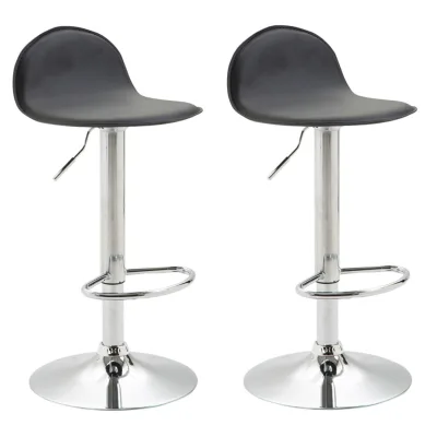 CLP 2er Set Barhocker Lana V2 Mit Kunstlederbezug I 2 x Höhenverstellbarer Barstuhl Mit Lehne