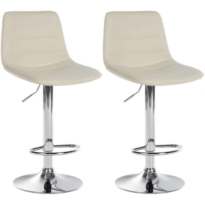 CLP 2er Set Barhocker Lex Kunstleder I Höhenverstellbare Thekenhocker Mit Kunstlederbezug I Drehbare Tresenstühle Mit Metallgestell