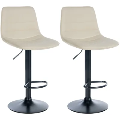 CLP 2er Set Barhocker Lex Kunstleder I Höhenverstellbare Thekenhocker Mit Kunstlederbezug I Drehbare Tresenstühle Mit Metallgestell