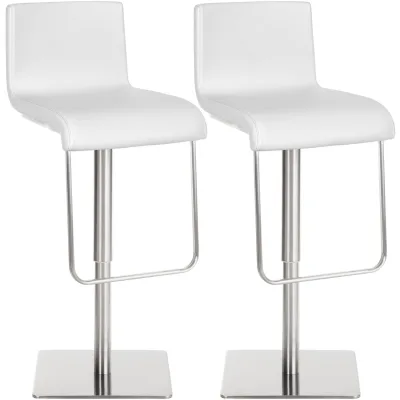 CLP 2er Set Barhocker mit Lehne Limon, Barstühle mit Kunstlederbezügen höhenverstellbar drehbar, Tresenstühle bis 240 kg belastbar