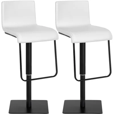 CLP 2er Set Barhocker mit Lehne Limon, Barstühle mit Kunstlederbezügen höhenverstellbar drehbar, Tresenstühle bis 240 kg belastbar