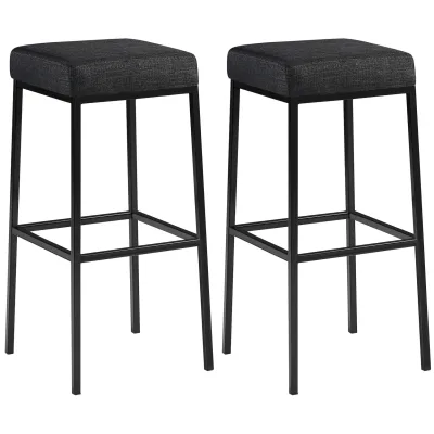 CLP 2er Set Barhocker Montreal I Gepolsterte Barstühle mit Stoffbezügen I Tresenhocker mit Metallgestellen