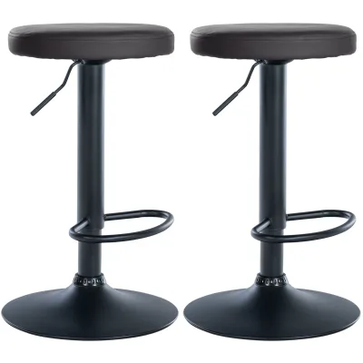 CLP 2er Set Barhocker Ponte Kunstleder I Drehbarer Thekenhocker I Höhenverstellbarer Hocker I Küchenhocker mit Metallgestell
