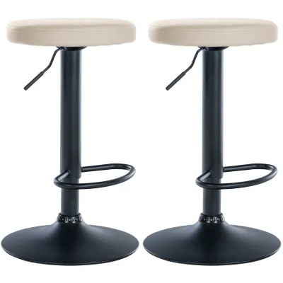 CLP 2er Set Barhocker Ponte Kunstleder I Drehbarer Thekenhocker I Höhenverstellbarer Hocker I Küchenhocker mit Metallgestell