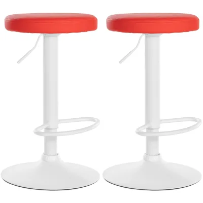 CLP 2er Set Barhocker Ponte Kunstleder I Drehbarer Thekenhocker I Höhenverstellbarer Hocker I Küchenhocker mit Metallgestell
