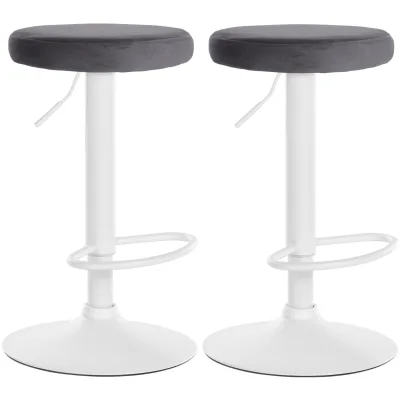 CLP 2er Set Barhocker Ponte Samt I Drehbarer Thekenhocker I Höhenverstellbarer Hocker I Küchenhocker mit Metallgestell