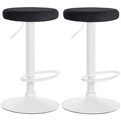 CLP 2er Set Barhocker Ponte Samt I Drehbarer Thekenhocker I Höhenverstellbarer Hocker I Küchenhocker mit Metallgestell