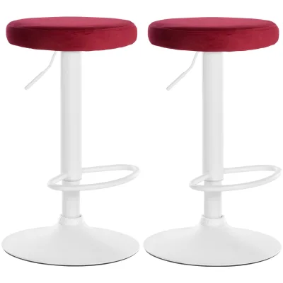 CLP 2er Set Barhocker Ponte Samt I Drehbarer Thekenhocker I Höhenverstellbarer Hocker I Küchenhocker mit Metallgestell
