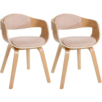 CLP 2er Set Esszimmerstühle ergonomisch Kingston, Lehnstühle mit umlaufender Rückenlehne, Holzgestell bis 150 kg