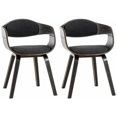 CLP 2er Set Esszimmerstühle ergonomisch Kingston, Lehnstühle mit umlaufender Rückenlehne, Holzgestell bis 150 kg