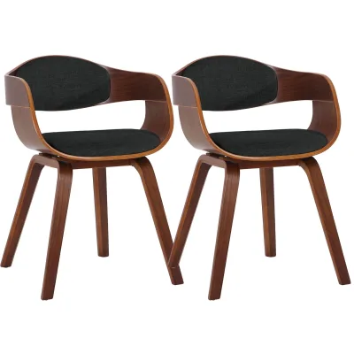 CLP 2er Set Esszimmerstühle ergonomisch Kingston, Lehnstühle mit umlaufender Rückenlehne, Holzgestell bis 150 kg