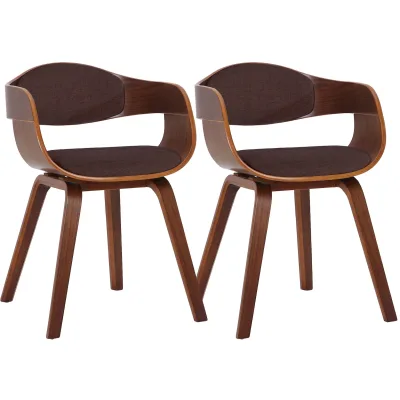 CLP 2er Set Esszimmerstühle ergonomisch Kingston, Lehnstühle mit umlaufender Rückenlehne, Holzgestell bis 150 kg