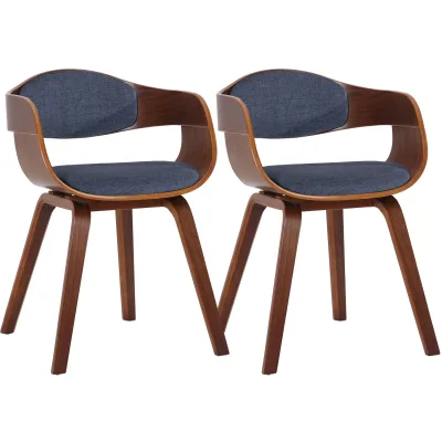 CLP 2er Set Esszimmerstühle ergonomisch Kingston, Lehnstühle mit umlaufender Rückenlehne, Holzgestell bis 150 kg