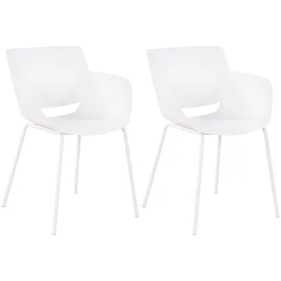CLP 2er Set Gartenstuhl Alpena, Schalenstühle für Garten, Terrasse und Balkon, Sitzschalen wetterfest, Gestelle aus robustem Stahl