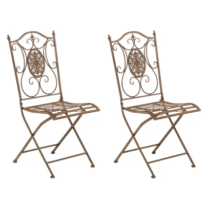 CLP 2er-Set Gartenstuhl Sibell im Landhausstil, aus Metall mit klappbarem Design, ideal für Terrasse oder Balkon, in 6 Farben erhältlich