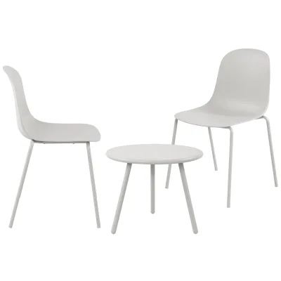 CLP 2er Sitzgruppe Mindin I Garten-Set 2x Stuhl stapelbar und 1x Tisch I Outdoor-Set wetterfest und UV-beständig I Gartenmöbel