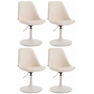 CLP 4er Set Esszimmerstühle Maverick Kunstleder I höhenverstellbare Lehnstühle I Drehstühle Mit Trompetenfuß