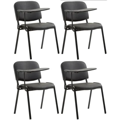CLP 4er Set Stühle Ken Mit Klapptisch Kunstleder I Robuste Besucherstühle Mit Gepolsterter Sitzfläche