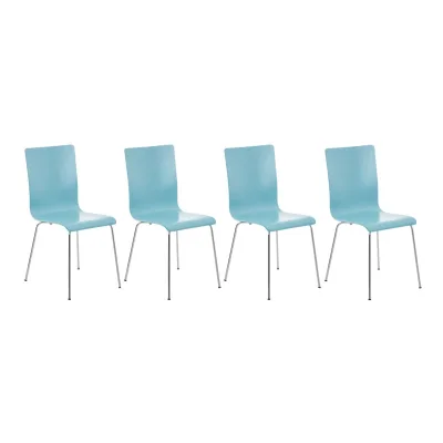 CLP 4er-Set  Wartezimmerstuhl PEPE mit ergonomisch geformten Holzsitz und Metallgestell I 4x Konferenzstuhl   In verschiedenen Farben erhältlich