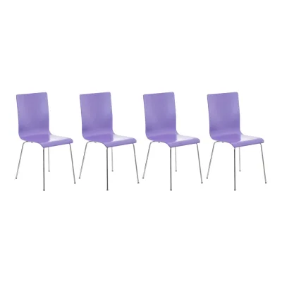 CLP 4er-Set  Wartezimmerstuhl PEPE mit ergonomisch geformten Holzsitz und Metallgestell I 4x Konferenzstuhl   In verschiedenen Farben erhältlich