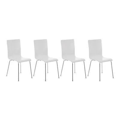 CLP 4er-Set  Wartezimmerstuhl PEPE mit ergonomisch geformten Holzsitz und Metallgestell I 4x Konferenzstuhl   In verschiedenen Farben erhältlich