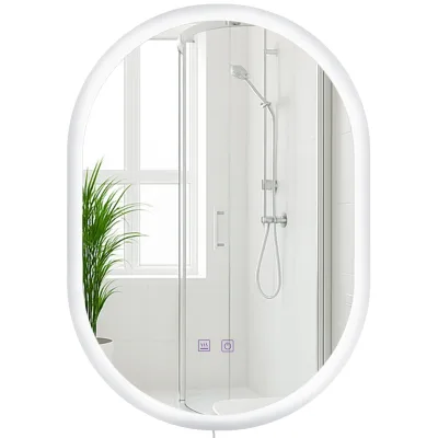 CLP Badspiegel Karishma mit Beleuchtung 70x50 cm, Anti-Beschlag Badezimmerspiegel, Wandspiegel dimmbar, 3 Licht-Modi, mit und ohne Bluetooth