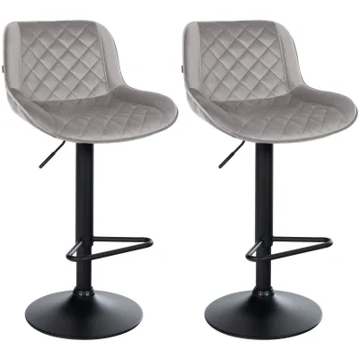 CLP Barhocker 2er Set, Barstuhl Kasson höhenverstellbar und drehbar mit Rückenlehne, modern mit Fußablage und gepolsterter Sitz