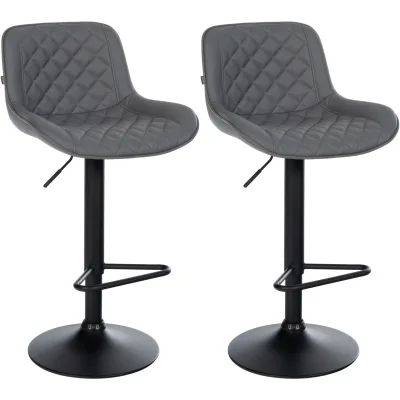 CLP Barhocker 2er Set, Barstuhl Kasson höhenverstellbar und drehbar mit Rückenlehne, modern mit Fußablage und gepolsterter Sitz