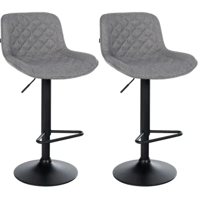 CLP Barhocker 2er Set, Barstuhl Kasson höhenverstellbar und drehbar mit Rückenlehne, modern mit Fußablage und gepolsterter Sitz