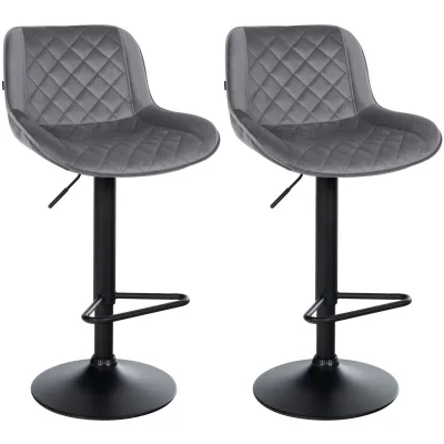 CLP Barhocker 2er Set, Barstuhl Kasson höhenverstellbar und drehbar mit Rückenlehne, modern mit Fußablage und gepolsterter Sitz